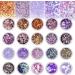 Nail Glitter & Makeup Powder - 20 Colorful Iridescent Flakes for Face Eyes Hair & Body | Festival Decor & DIY Crafts - Buy Online on GoSupps.com