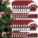 36 Pcs Dog Paw Christmas Ornament Pet Paw Wooden Dog Bone Paw Print Cutout Dog Hanging Wood Dog Decoration Buffalo Plaid Cutout Jute Christmas Tree Gift Red