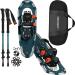 Retrospec Drifter 25/30 Inch Snowshoes & Trekking Poles Bundle for Men & Women, Durable All Terrain with Fully Adjustable Binding and Carry Bag with Lightweight Aluminum Hiking & Walking Sticks Superior Blue 25"