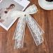 Lace Hair Bows White Hair Bows for Girls Long Tail Ribbons French Bow Clips for 90's Accessories Valentine's Day Women's Daily Wedding and Party Wear - Buy Online on GoSupps.com
