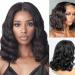 Pickone Bob Wig Human Hair Wigs For Black Women13x4x1 Glueless Lace Front Wigs Human Hair Pre Plucked Short Bob Body Wave Lace Closure Wigs Loose Wave Wigs Brazilian Virgin Remy Hair Wig 12inch 12 Inch body wave