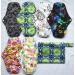 7pcs Set Mini Wet Bag + 6pcs 10 Inch Charcoal Bamboo Mama Cloth Pads (Peacock) - Buy Online on GoSupps.com