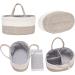 Hinwar Baby Diaper Caddy - Portable Organizer for Infants | Cotton Rope Storage Bag with Removable Divider - Perfect Newborn Shower Gift & Car Organizer (Brown) - Buy Online on GoSupps.com