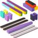 16 Pcs Nail Files and Buffers Set - OVLUX Professional & Home Nail Buffer Block Tool Set - Double Sided 100/180 Grit Nail Files for Natural Nails  60/80 Grit Nail Buffer Blocks & 7 Step Nail Strips