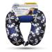 Cloudz Patterned Microbead Travel Neck Pillows - Black Purple & White Floral