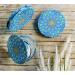 Totally Turkish Metal Compact Mirror Small Folding Round Mirror With Magnetic Close 1x & 2x Magnification For Handbags Make-Up Travel & Commutes Bright & Funky Geometric Pattern (Sky Blue) - Buy Online on GoSupps.com
