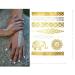 Terra Tattoos Gold Metallic Temporary Tats - 75+ Boho Henna Designs with Feathers, Tribal Elephants - Waterproof, Nontoxic, Long Lasting - Ideal for Beach, Festivals & More! - Buy Online on GoSupps.com