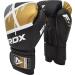 RDX Boxing Gloves for Muay Thai & Kickboxing - Maya Hide Leather Sparring Gloves Sandbag & MMA Training - Available in 8 10 12 16oz for Men & Women - Black & Golden - Buy Online on GoSupps.com