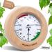 Well -made sauna thermometer hygrometer analogous to wood (birch) - noble sauna accessories set with 2in1 Well -being function - precise temperature and air humidity meter for the sauna birch i thermo -hygrometer