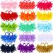 30 Pcs Boutique Baby Girls Bow Hair Ties Curly Ribbons Korker Bow for Hair Elastic Colored Hair Bands Ponytail Holders for Toddlers Kids (Artsy Style)