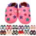 MiniFeet Premium Soft Leather Baby Shoes - BUY 4 PAIRS & GET 1 OF THEM FOR FREE ! - Toddler Shoes - 0-6 Months to 4-5 Years 0-6 Months Pink Stars