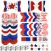 AOUXSEEM 24 Set 4th of July Independence Day Faux Leather Hair Bows DIY Making Kit with Pre Cut Pieces and Hair Clips  Make Fashionable Shiny Hair Clips for Girls Women