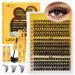 QUEWEL Clusters-Lashes Kit 30+40+50D Lash Clusters Mixed 10-16mm D Curl Eyelashes-Individual Kit with Waterproof Lash Bond and Seal and Lash Tweezer DIY at Home for Beginner(30D+40D+50D-KIT)