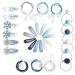 Paper dragon special 48 hair clips and hair tie in many colors - durable and robust - children's spectrum with glitter and fabric cover - hair accessories * snow princess * - for long and fine hair