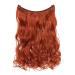 Shop 50cm Orange-Red Silk-Co Wavy Hair Extensions with Rubber Band - Invisible Cord Synthetic Hair for a Natural Look - Perfect for Women - Buy Online on GoSupps.com