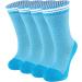 Womens Cotton Diabetic Crew Socks Breathable Non-binding Seamless Toe Ivory Blue 4 Pairs 4
