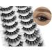 Arekey 3D Cat-Eye Wispy False Eyelashes - 10 Pairs Pack, Fluffy Faux Mink Lashes for Volume - D06 - Buy Online on GoSupps.com