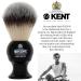 Kent BLK4S Silvertext Synthetic Shaving Brush with Black Resin Handle - Luxury Shaving Tool for Perfect Lather - Made in England - Buy Online on GoSupps.com
