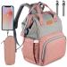 NEVEQ BABILATION WICKING PACK BAY SACH FOR TRAVE diaper pocket Large capacity multi -compartment travel backpack waterproof fan baby flasher gray and pink