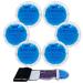SNL Quality Hot & Ice Packs 6 Gel Packs Reusable Round Soft Fabric Backing for Breastfeeding Pain Relief First Aid - Includes: Wrap Sleeve for Hands-Free Application Storage Bag