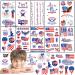 60Pcs 4th of July Tattoo Sticker  American Flag Temporary Tattoo Waterproof Sticker  Red White and Blue Patriotic Decoration Supplies  Independence Day Theme Party Favor