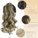 Gairyan Ponytail Extensions 45cm - Claw Clip In Braid Wavy Synthetic Hair for Women | Ashblond & Bleaching Blonde - Buy Online on GoSupps.com