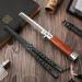 Wood Grain Switchblade Comb Set - 2 Pieces Black Stainless Steel Folding Butterfly Comb and Push Button Hair Brush - Ideal for Outdoor Training Practice - Buy Online on GoSupps.com