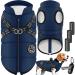 Lovpet dog jacket dog coat with dishes including 45 pieces of feces bag + donor dog winter vest lined waterproof padded vest with chest strap reflectors D-ring 2xl 2xl navyblau