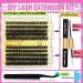 ALICE Lash Extension Kit Fluffy Volume 50D 60D Lash Clusters Kit Wispy 10-18mm D Curl Individual Lashes DIY Eyelash Extension Kit 200Pcs Eyelash Clusters with Lash Glue Bond and Remover Tweezers C - Fluffy 50D+60D Kit - Buy Online on GoSupps.com