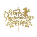 1st Wedding Anniversary Cake Topper Personalised Name Cake Decorations Any Year 5th 10th 25th 30th 50th - CT4