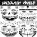 Scary Halloween Face Temporary Tattoos - 4 Sheets for Women, Men, Kids, and Adults | 3D Witch, Zombie Makeup Kit | Dia de los Muertos Face Tattoos with Spider Web, Bat, and Scar Designs - Buy Online on GoSupps.com