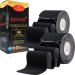 AJUVIA Kinesiology Tape (2 Rolls, 44 Strips Precut, 2" x 10") - Lasts up to 14 Days - Latex Free - Waterproof Athletic Tape - Elastic Sports Tape (Black) 2-roll, Black