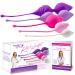 Nurse Hatty Kegel Exercise Weight System - 5 Progressive Weights & Shapes for XS SM MED LG & XL Sizes for Perfect Fit Pelvic Floor Exercises for Bladder Control & Urine Incontinence + eBook Edu. 5 Piece Assortment Pearl-pink-rose-violet-royal Purple