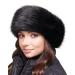Futrzane Fur Headband Fur Women Winter - Faux Fur Headband - Faux Fox (Black Fox)
