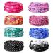 Gotrust 8 pieces printed bandanas multifunction cloth choice headscarf headband multifunctional scarf uv residence for yoga hiking riding motorcycle driving