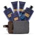 All Natural Bath and Body Spa Gift Basket Set for Men - Ocean Breeze - Luxury Men's Skin Care Kit For Him in Toiletry Bag for Revitalization Exfoliating Cleasing Moisturing