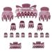 17-piece set of hair claw clips hair clips (pink glitter)