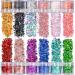 Warmfits Holographic Chunky Glitter 12 Colors Total 120g Face Body Eye Hair Nail Festival Chunky Holographic Glitter Different Size Stars and Hexagons Shaped (Set A) 4.23 Ounce (Pack of 12)