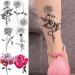 Black Sketch Rose & Snake Temporary Tattoos for Women - Waterproof Sexy Red Rose & Crescent Moon Tattoo Sticker Kit - Buy Online on GoSupps.com