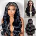 GDWIGS 22 inch Long Wavy Headband Wig for Black Women - Synthetic 180% Density Body Wave Full Ends - Heat Resistant and Glueless Headband Wig - Buy Online on GoSupps.com