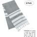 GLAMBURG 100% Cotton Peshtemal Turkish Beach Towel Set - Oversized 36x71, Soft & Absorbent - Charcoal Grey, 6 Pack - Buy Online on GoSupps.com
