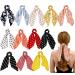 Dlala 12 Pcs Hair Scarf Hair Scrunchies Chiffon Floral Scrunchie Hair Bands Ponytail Holder with Bows Hair Ties 2 in 1 Vintage Accessories for Women Girls