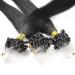 hair2heart Microring Extensions Human Hair Straight - 50 Strands 0.5g 40cm 2/0 Black 40cm 50 Strands #1 Black