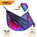 Foxelli Lightweight Parachute Nylon Camping Hammock with Tree Ropes and Carabiners - Ideal for Backpacking, Hiking, Travel, Beach, and Outdoor Adventures - Buy Online on GoSupps.com