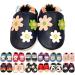MiniFeet Premium Soft Leather Baby Shoes - BUY 4 PAIRS & GET 1 OF THEM FOR FREE ! - Toddler Shoes - 0-6 Months to 4-5 Years 3-4 Years Navy Little Daisies