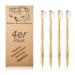Pack of 4 Bamboo Toothbrushes Natural Van & Camp Stuff Eco-friendly Sustainable Degradable VW Bus Logo Wood Recyclable Bamboo Toothbrush