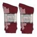 Diabetic Socks Unisex - Men's and Women Non Skid Hospital Loose Fitting Design Physician Approved Slipper Socks with Gripper Bottoms 6 Pack Gripper Socks (Maroon - Skid 3 9-11) Maroon - Skid 3 9-11