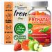 Prenatal Gummies for Women Vitamins| & Postnatal | Vegan Halal Gelatin Free | with Folate Iron & Biotin | Supports Pregnancy Postpartum Energy & Hair Health Orange & Strawberry 90 Count (Pack of 1)