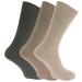 Mens Big Foot Non Elastic Diabetic Socks (3 Pairs) 12-15 Shades of Brown