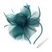Ladies Feather Fascinator with Clip/Aliceband Weddings Races Royal Ascot Hair Piece (Dark Green)